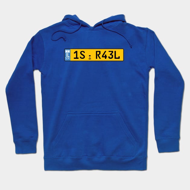 Israel car license plate Hoodie by Travellers